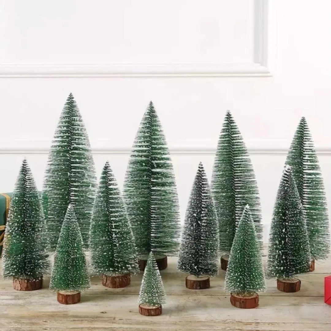 Mini Pinheiros de Natal com luz LED