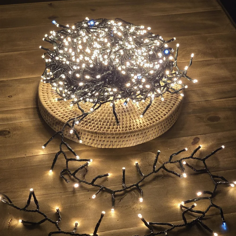 Pisca Festão 1000 LEDs Quentes com Estrobo Branco Frio - 50m/80m, Bivolt, Uso Interno e Externo