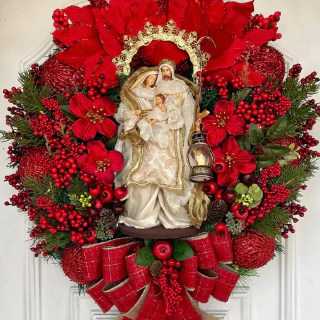 Guirlanda da Sagrada Família com LED – 65cm Vermelho