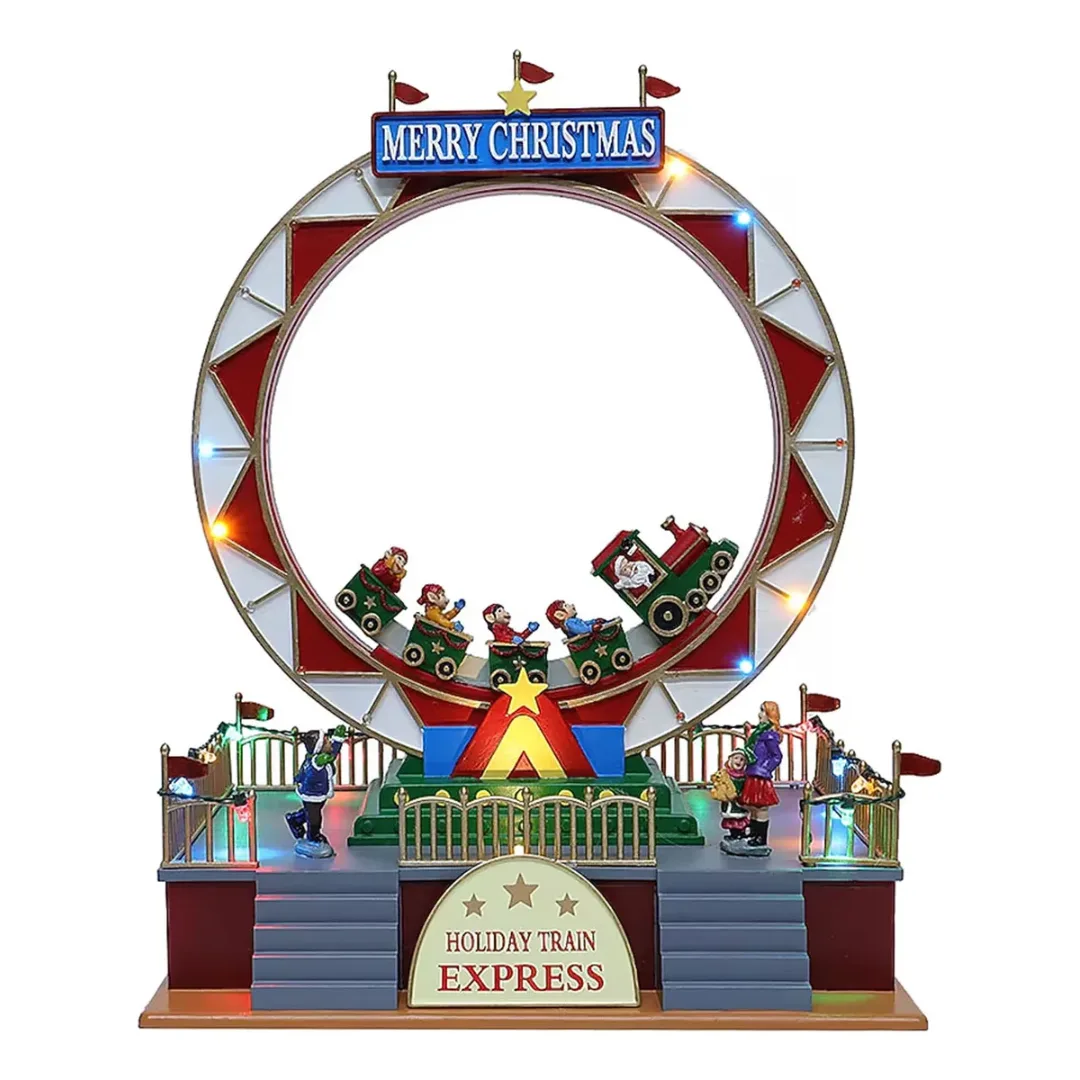 Enfeite Roda Gigante Natalino Natal Papai Noel Led Musical