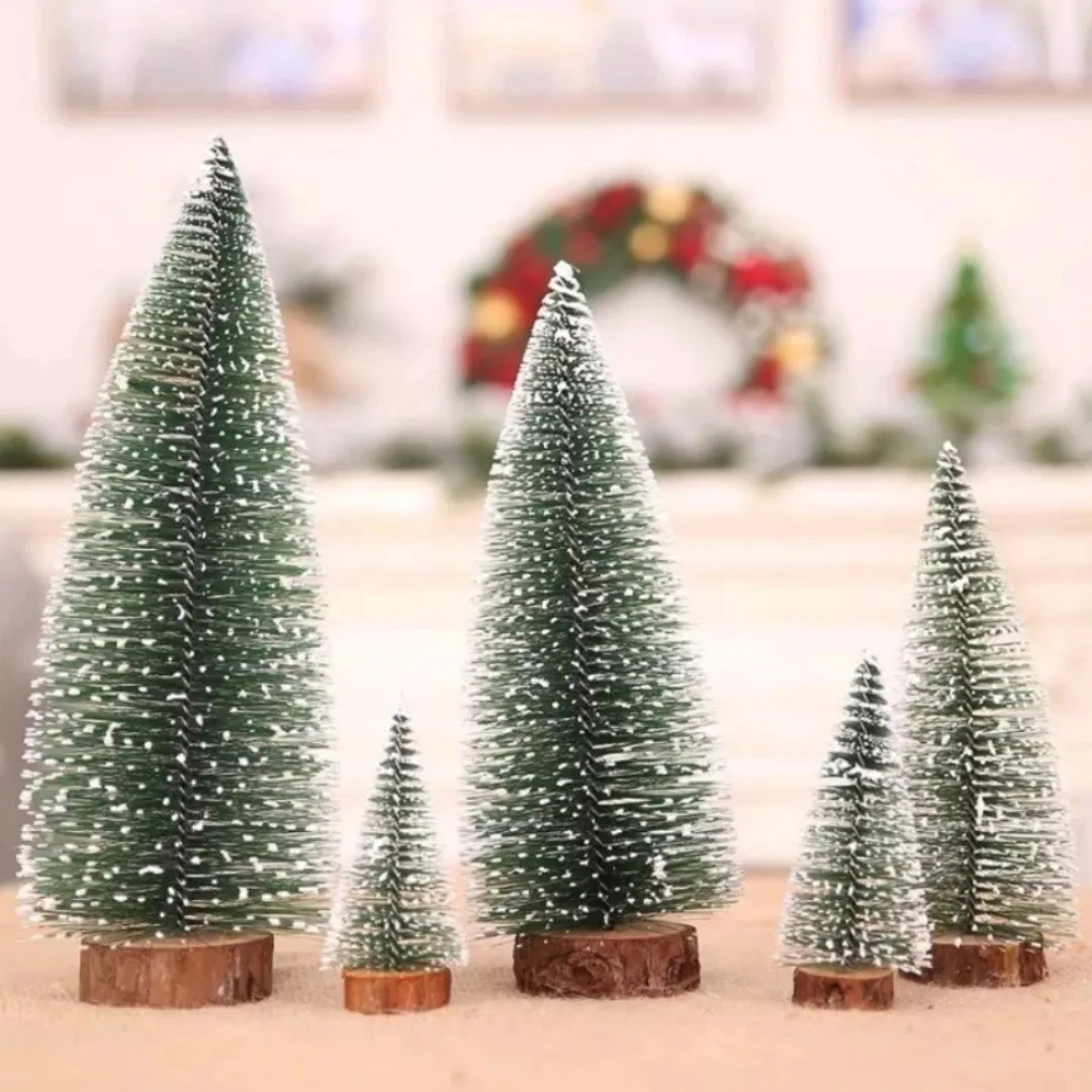 Mini Pinheiros de Natal com luz LED