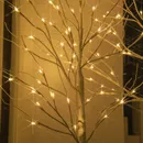 Árvore de Natal de Bétula com 24 LEDs Brilhantes – 60 cm