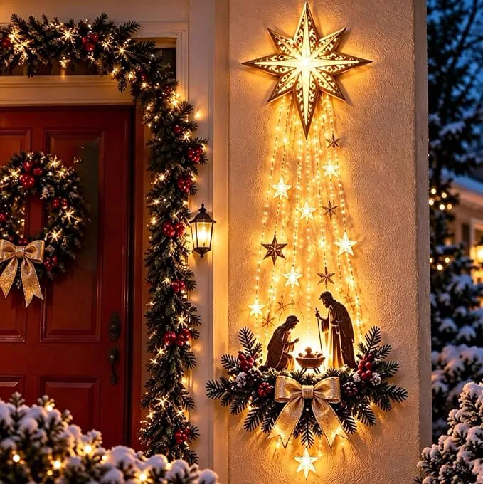 Decoração de Parede Presépio Iluminado – Estrela de Belém  1 metro e 86 cm.
