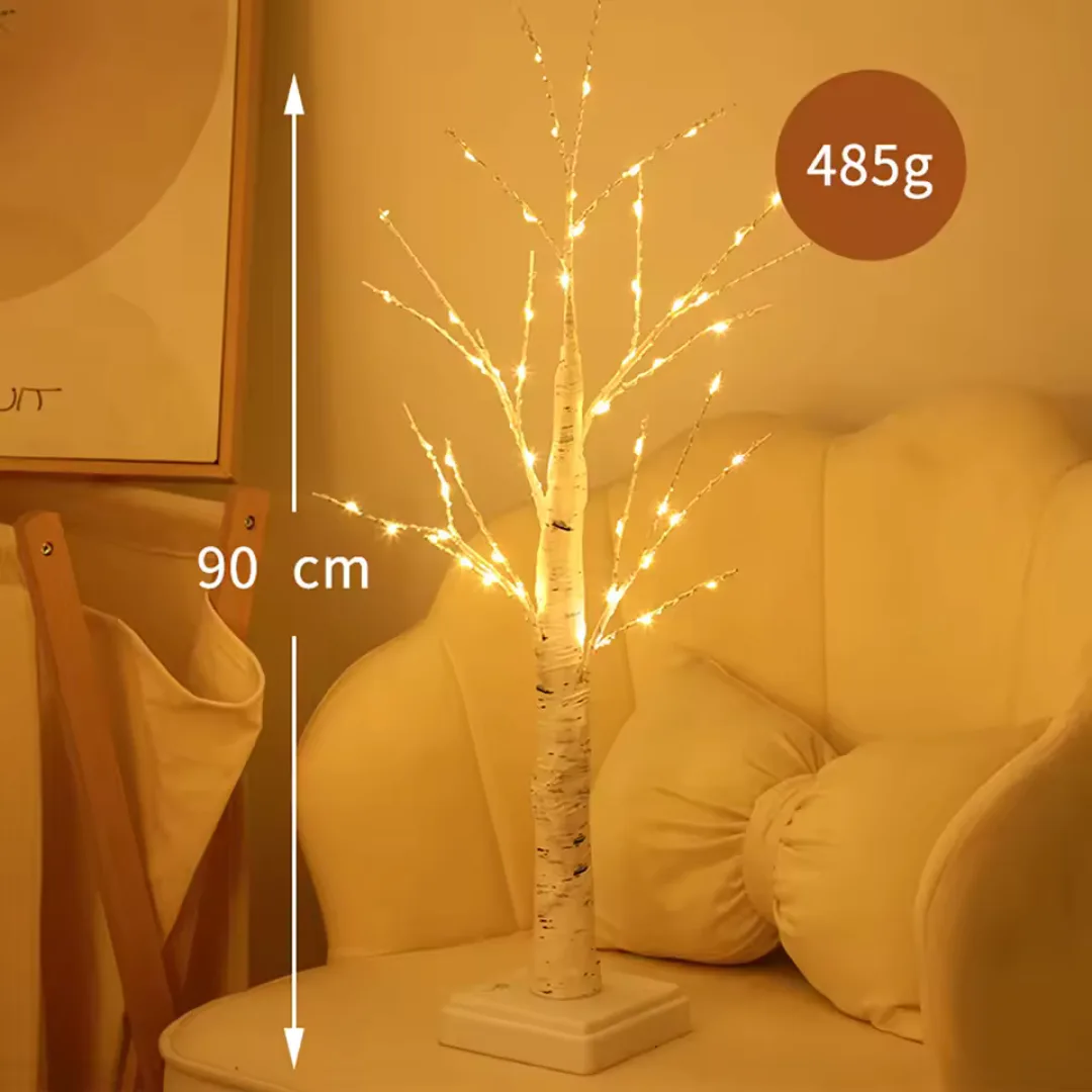 Árvore de Bétula LED Brilhante - Toque Mágico para sua Decoração e Eventos