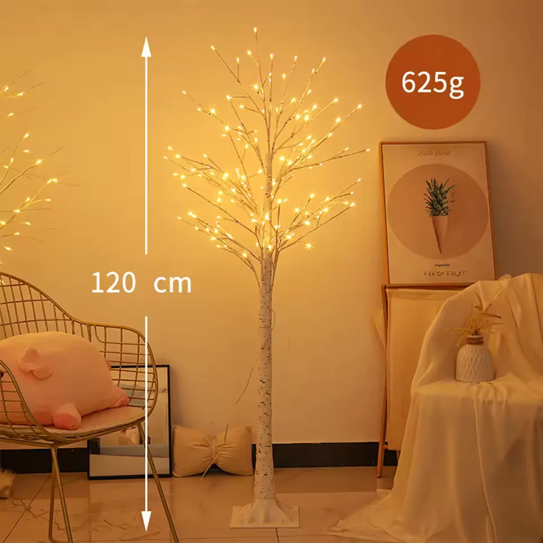 Árvore de Bétula LED Brilhante - Toque Mágico para sua Decoração e Eventos