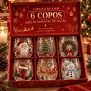 Jogo de copos 6 unidades Especiais de Natal 3D com Caixa 2026