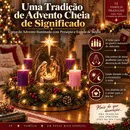 Arranjo de Mesa com 4 Velas e LED, Presépio Sagrada Família e Estrela de Belém