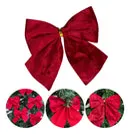 Kit com 12 Laços Natalinos em Veludo Vermelho