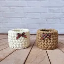 Kit Porta Panetone de Crochê Branco e Bege