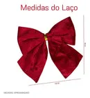Kit com 12 Laços Natalinos em Veludo Vermelho