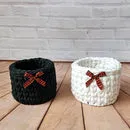 Kit Porta Panetone de Crochê Preto e Branco
