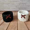 Kit Porta Panetone de Crochê Preto e Branco