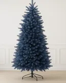 Árvore de Natal Azul Royal com Micro LEDs — Galhos Articulados e Design Moderno