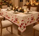 Toalha de Mesa Natalina Bordada em Algodão | 3 Estampas  2.20x1.50 metros