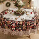 Toalha de Mesa Natalina Redonda 1,40m | Estampa Exclusiva | Decoração de Natal