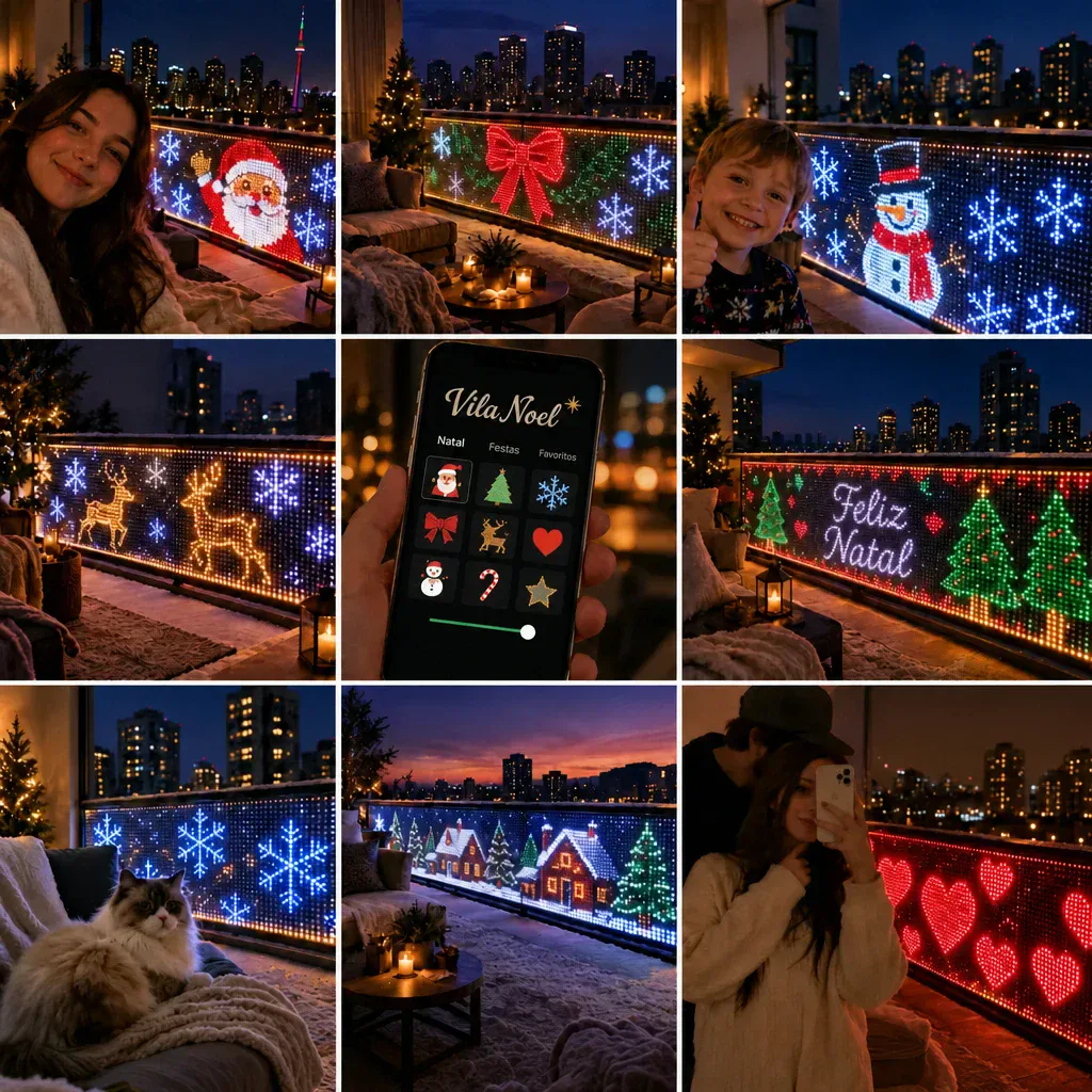 Cortina de LED Animada Inteligente - Controle por App