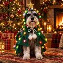 Fantasia Iluminada de Árvore de Natal para Cães de Porte Pequeno
