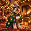 Fantasia Iluminada de Árvore de Natal para Cães de Porte Pequeno