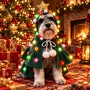 Fantasia Iluminada de Árvore de Natal para Cães de Porte Pequeno