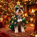 Fantasia Iluminada de Árvore de Natal para Cães de Porte Pequeno
