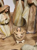 Presépio em Resina Marrom • 12 Peças • 30cm