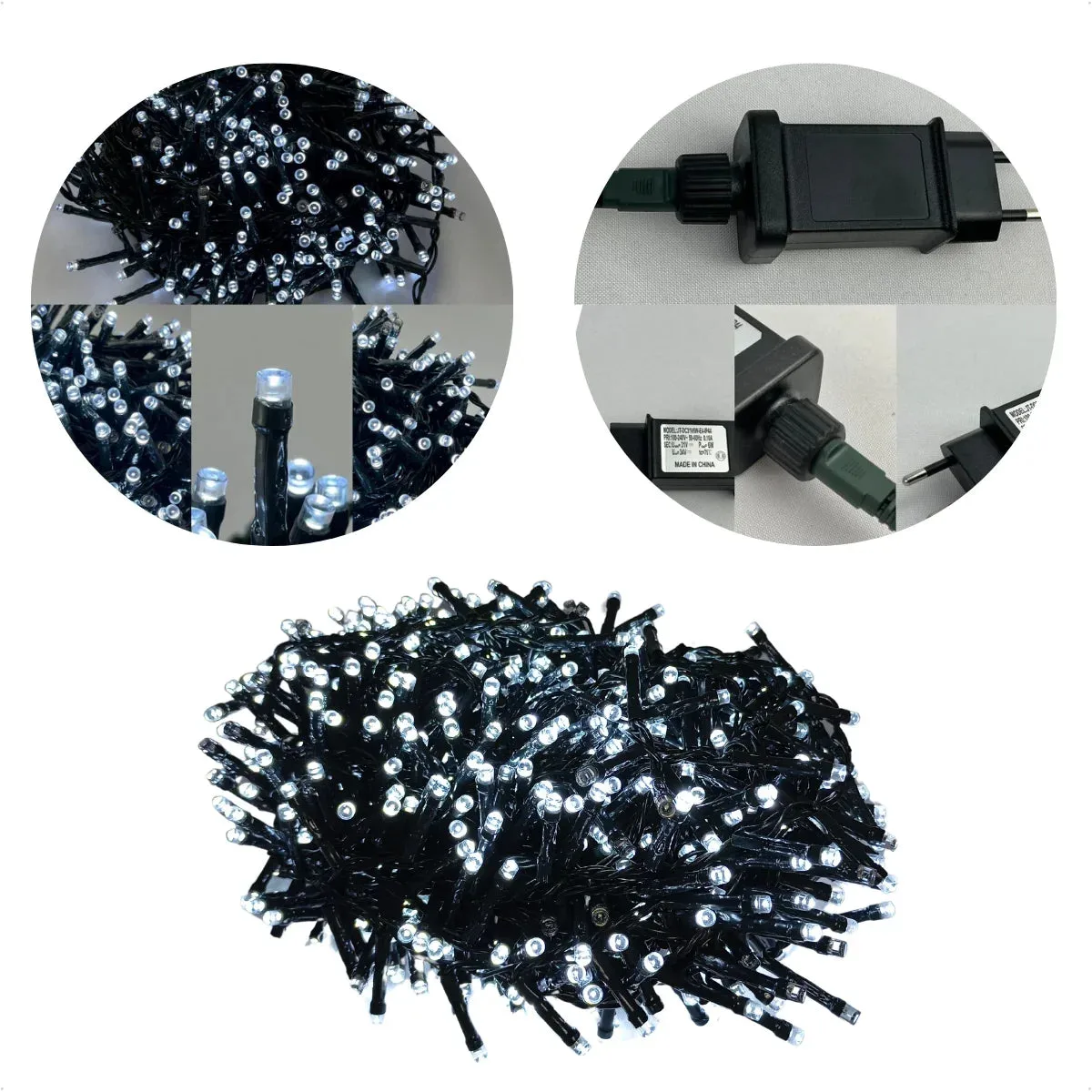 Pisca Festão 1000 LEDs Quentes com Estrobo Branco Frio - 50m/80m, Bivolt, Uso Interno e Externo