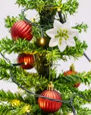 Árvore de Natal Mini com Base de Guarda-Chuva com Neve, Música 65x75