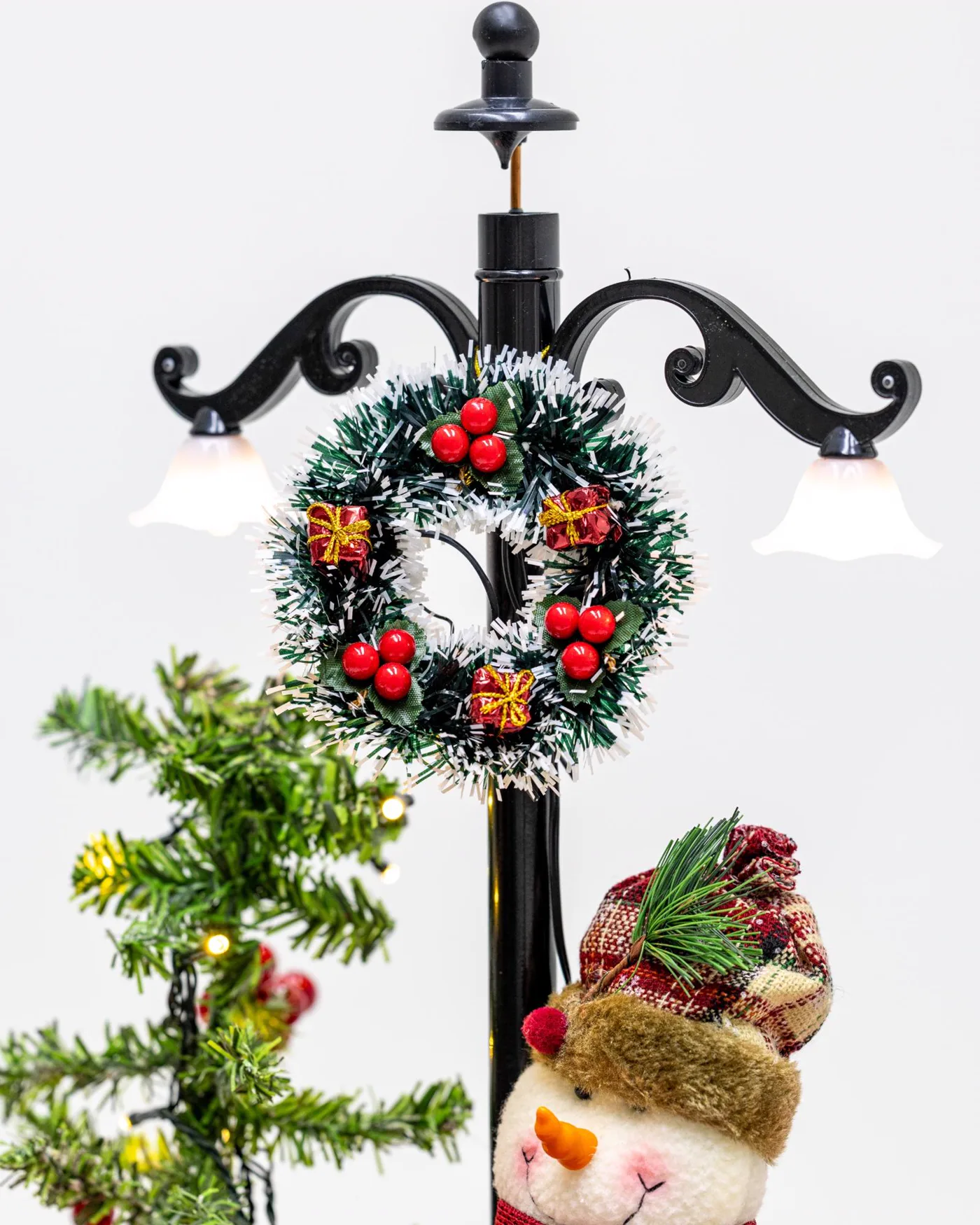 Árvore de Natal Mini Boneco de Neve com Base de Guarda-Chuva com Neve 65 x75