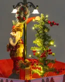Árvore de Natal Mine com Papai Noel, Base de Guarda-Chuva com Neve 65 x75