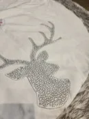 SAIA DE ÁRVORE RENA PRATA COM BRANCO LUXO