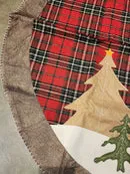 Saia de Árvore de Natal Xadrez Vermelho e Preto com Alce